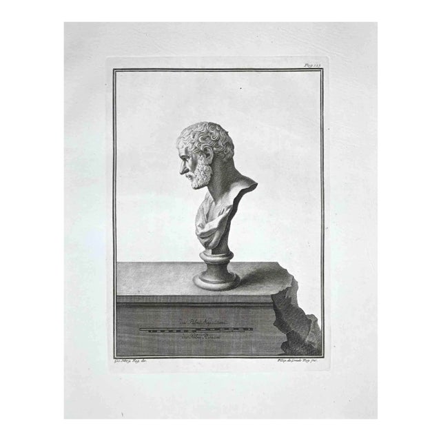 Bernardino Nolli, Ancient Roman Bust, Etching, Late 18th-Century For Sale
