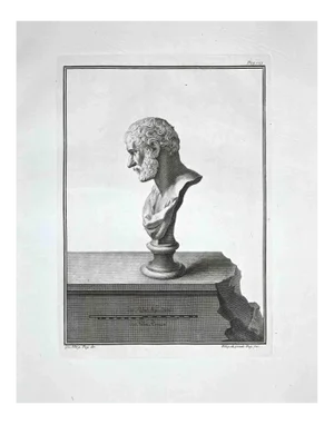 Bernardino Nolli, Ancient Roman Bust, Etching, Late 18th-Century