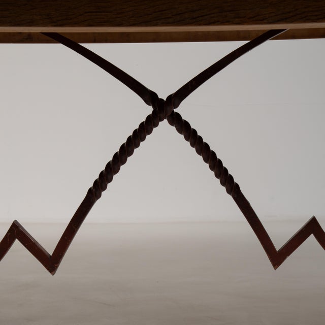 Silver 1960s Spanish Table with Iron Accents For Sale - Image 8 of 15
