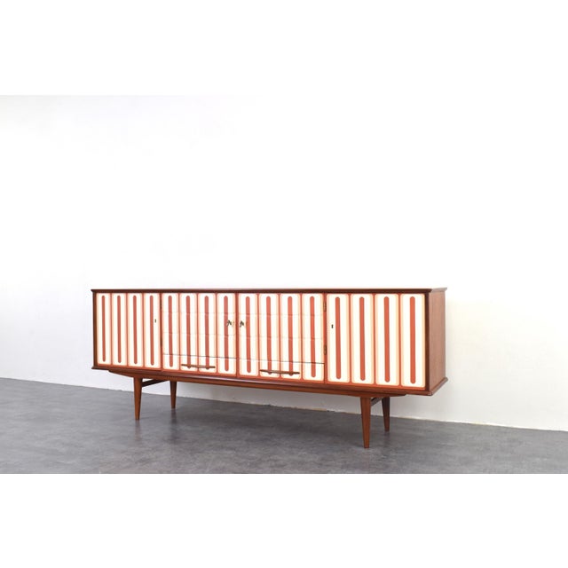 Mid-Century Modernn Hand-Painted Teak Sideboard, 1960s For Sale - Image 9 of 17