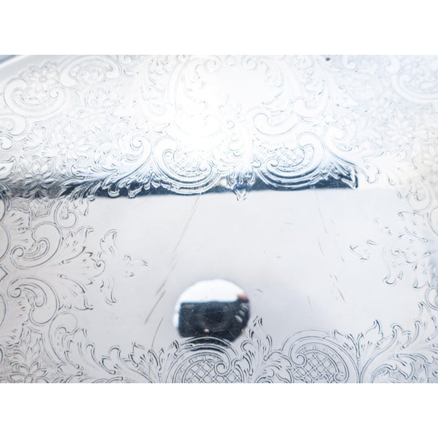 Metal Mid 20th Century Christopher Wren Silver Plate Serving Tray by Wallace For Sale - Image 7 of 9