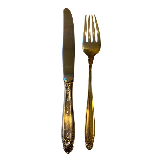 1940s International Sterling “Prelude" Child’s Fork and Knife Set For Sale