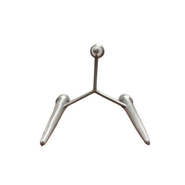 Mid-Century Modern Scandinavian Modern Brushed Aluminum Three-Light Candelabra, Denmark For Sale - Image 3 of 3