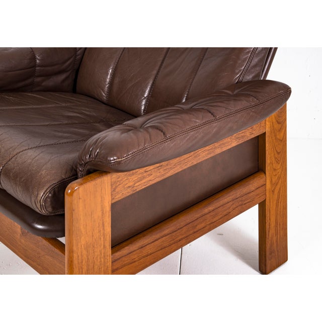 Vintage Teak & Leather Atlanta Armchair by Sven Ellekaer for Skippers Mobler A/S Design, 1980s For Sale - Image 12 of 18