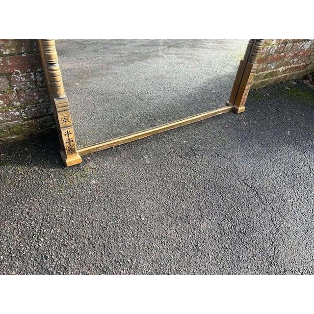 Large Antique English Gilt Overmantle Mirror For Sale - Image 5 of 9