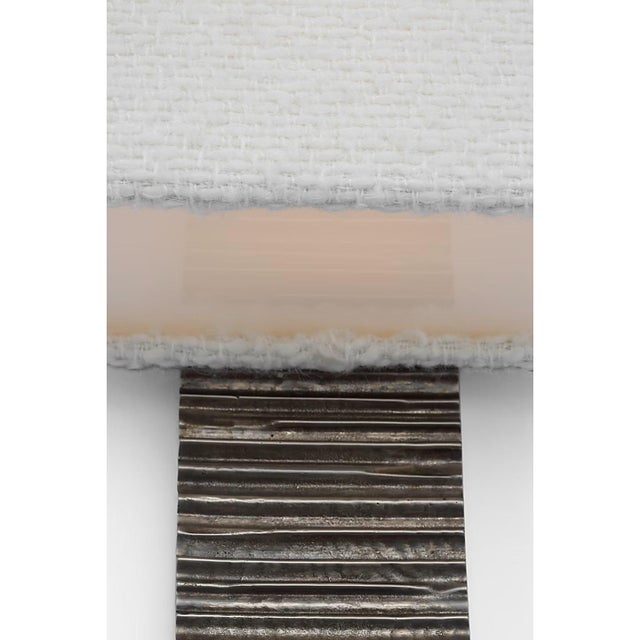 Anne-Marie Barton for Visual Comfort Signature Fumar 23" Tail Sconce in Ridged Graphite with Bouclé Shade For Sale - Image 9 of 14