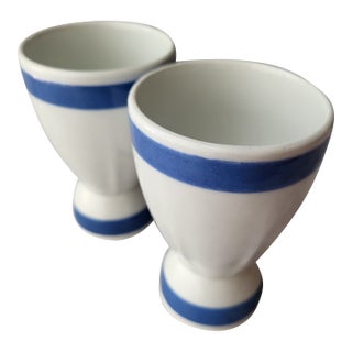 Mid 20th Century Rustic European Arabia Finland Egg Cups - a Pair For Sale