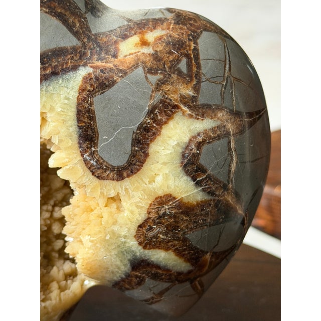 Calcite Crystal Septarian Buffalo Sculpture Carved Stone Masculine Rugged For Sale - Image 14 of 17