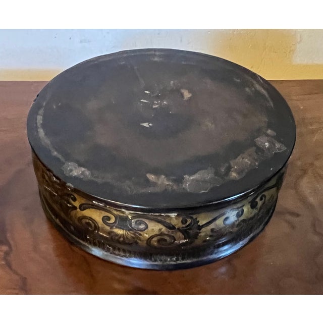 Antique Early 19th Century English Regency Black Lacquer Wine Decanter Bottle Coaster For Sale - Image 9 of 9