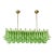 Contemporary Modern Green Frosted "Selle" Murano Glass Rectangular Chandelier in Mazzega For Sale