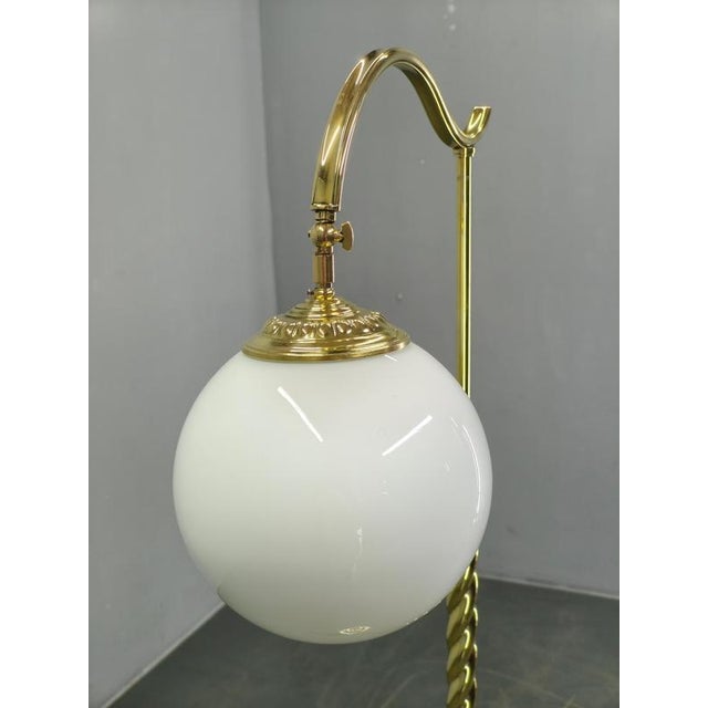 Gold Art Deco Italian Brass Floor Lamp with Glass Globe, 1930s For Sale - Image 8 of 13