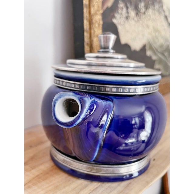 Art Deco 1929 China and Silver Teapot From the Lake Shore Hotel Cleveland For Sale - Image 3 of 7