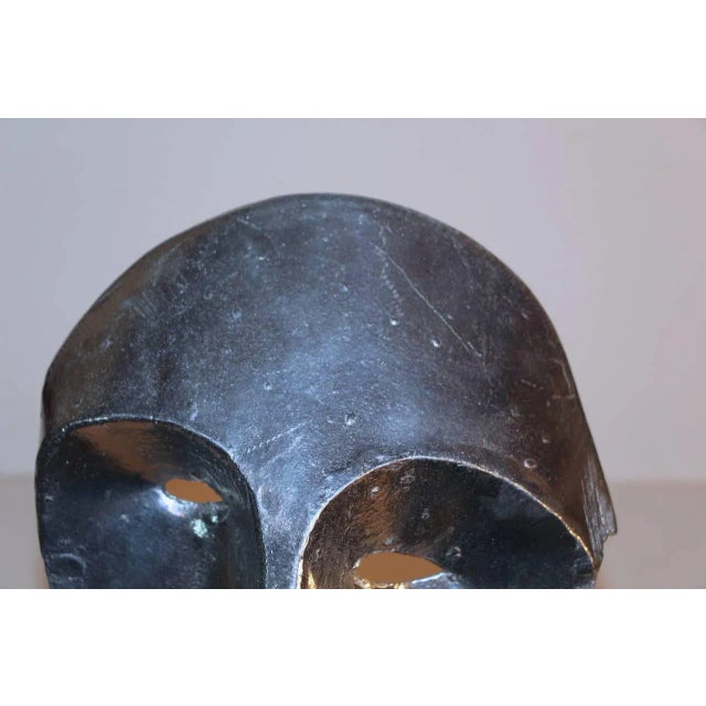 Abstract Cast Metal Bust on Marble Base For Sale In Palm Springs - Image 6 of 9