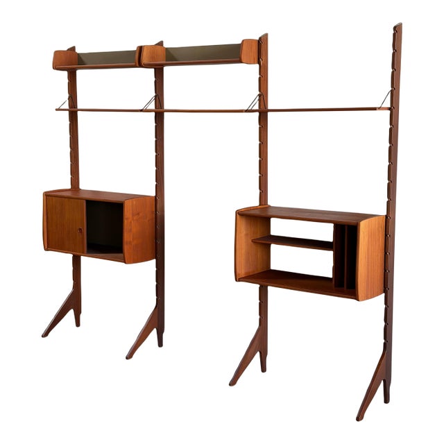 Mid 20th Century Teak Wall Unit in Style of Texmon & Blindheim Ergo System Scandinavian, 3 Pieces For Sale