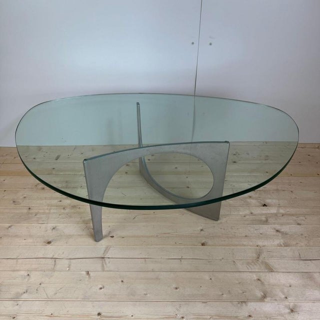 Aluminum and Glass Coffee Table by Knut Hesterberg, 1970s For Sale - Image 4 of 7