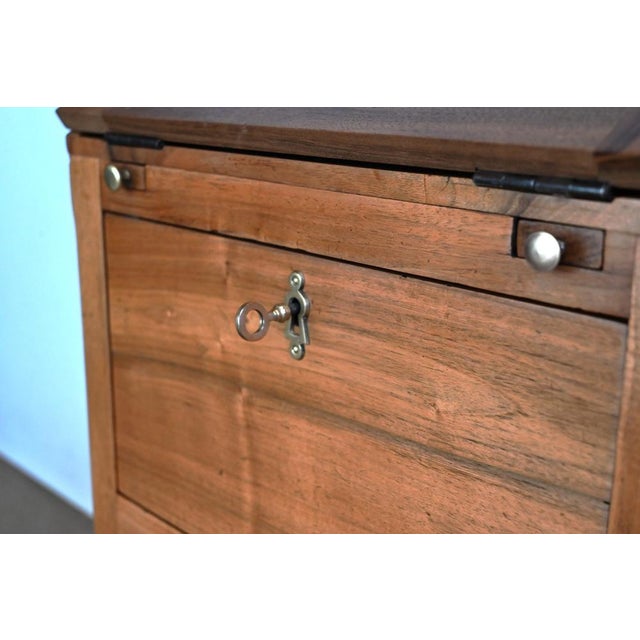 Small Directoire Style Scriban Desk Cabinet in Walnut, Early 20th Century For Sale - Image 9 of 18