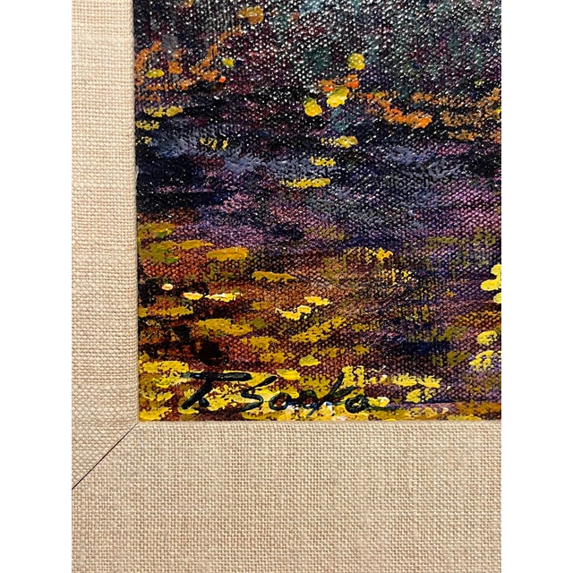 1990's Tim Saska Original Acrylic on Canvas Autumn Forest Landscape - Framed Art For Sale - Image 4 of 8