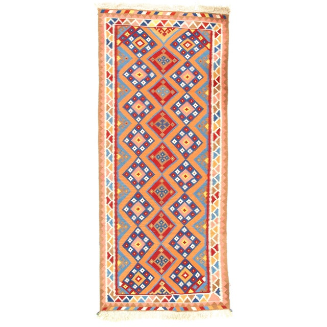 1960s Pasargad NY Antique Persian Shiraz Kilim Rug - 4'7" x 10'7" For Sale - Image 5 of 5