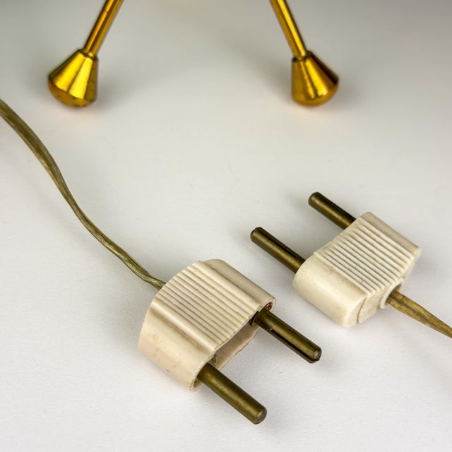 Vintage Metal Table Lamps, Italy, 1950s, Set of 2 For Sale - Image 6 of 15