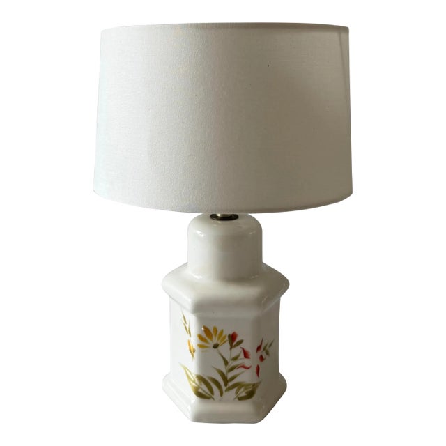 Small Hand Painted Ceramic Table Lamp For Sale