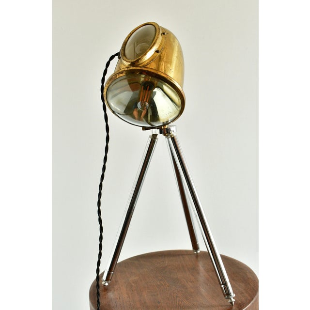 Industrial 1920s SideRay Spotlight, Signed For Sale - Image 3 of 11
