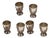 Smooth Silver Cups with Reliefs on the Base, Set of 6 For Sale