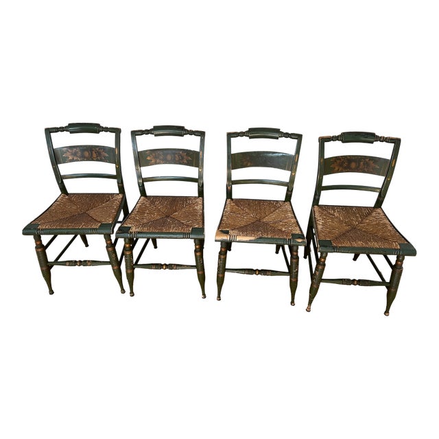 4 Vintage Hitchcock Harvest Chairs For Sale