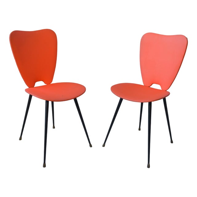 Set of Red Skai Chairs, 1960s For Sale
