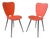 Set of Red Skai Chairs, 1960s For Sale