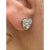 Contemporary Heart Shape Diamond Stud Earrings in 18k white gold For Sale - Image 3 of 5
