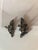 1950s Mexican Abalone Leaf Earrings With Onyx Inlay, A Pair For Sale - Image 6 of 9
