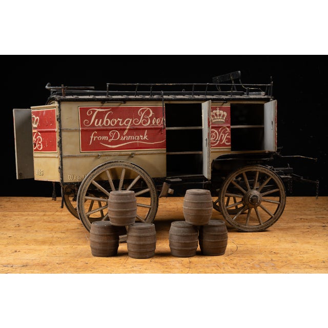 An extraordinary large-scale exhibition or salesman’s model of a horse-drawn Tuborg beer delivery wagon, dating to the...