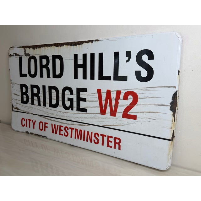 Paint Lord Hill’s Bridge W2 – Original City of Westminster Enamel Street Sign Designed by Sir Misha Black, c.1967) For Sale - Image 7 of 18