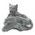 Vintage Italian-Style Carved Marble Reclining Lion and Lioness Garden Sculpture For Sale