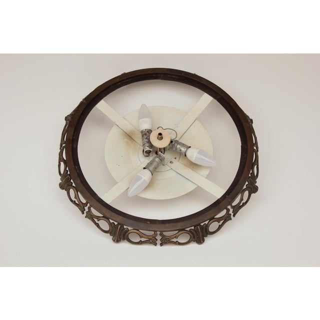 Large Art Deco Recessed Light Fixture in Brass and Glass, 1950s For Sale - Image 9 of 11