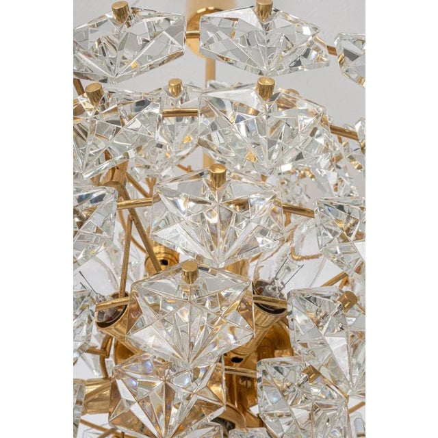Huge Brass and Crystal Glass Chandelier by Kinkeldey, Germany, 1970s For Sale - Image 6 of 16