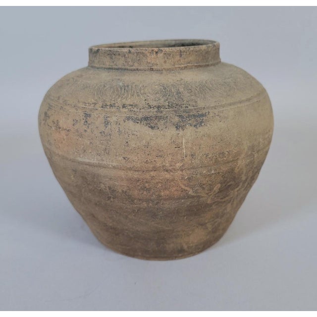 15th Century & Earlier Chinese Eastern Han Tan Earthenware Incised Storage Jar, C. 25–220 Ad For Sale - Image 5 of 8
