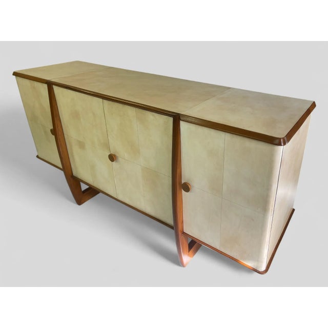 Wood Italian Art Deco Sideboard in Parchment, 1940s For Sale - Image 7 of 18