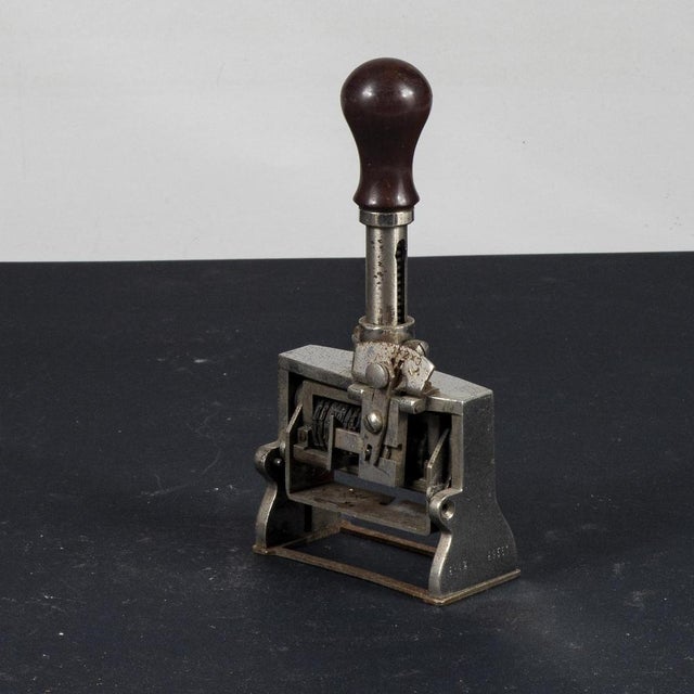 Metal Vintage Plastic and Metal Number Stamp For Sale - Image 7 of 10