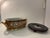 Vintage Chinoiserie Gilt & Iron-Red Oval Porcelain Fishbowl Planter on Original Wood Stand For Sale In Los Angeles - Image 6 of 9