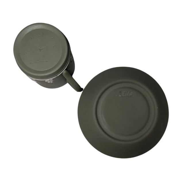 1950s 1950s Wedgwood Jasperware Demitasse Cup & Saucer For Sale - Image 5 of 6