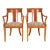Baker Furniture Regency Solid Cherry Wood Arm Chairs, Pair For Sale