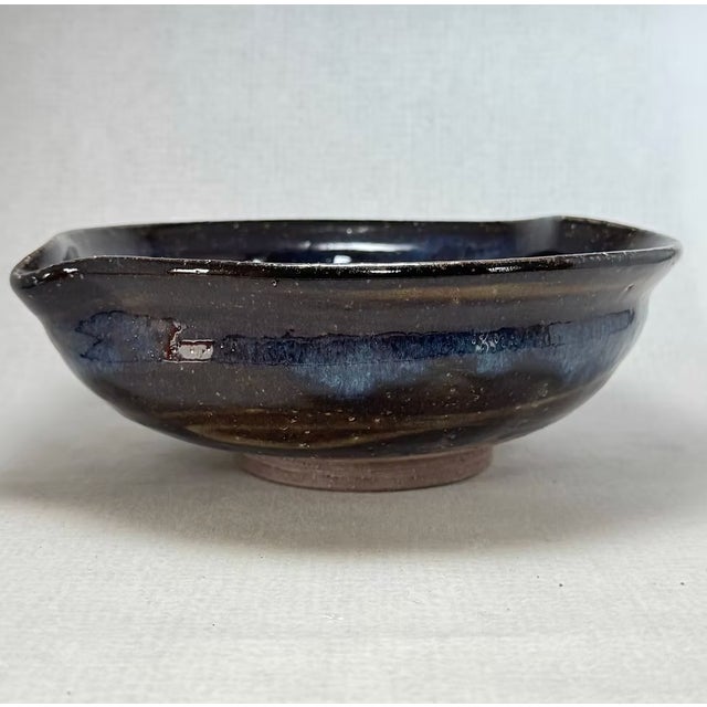 Contemporary Ao-Hagi Blue Serving Bowl by Seigan Yamane For Sale - Image 3 of 5