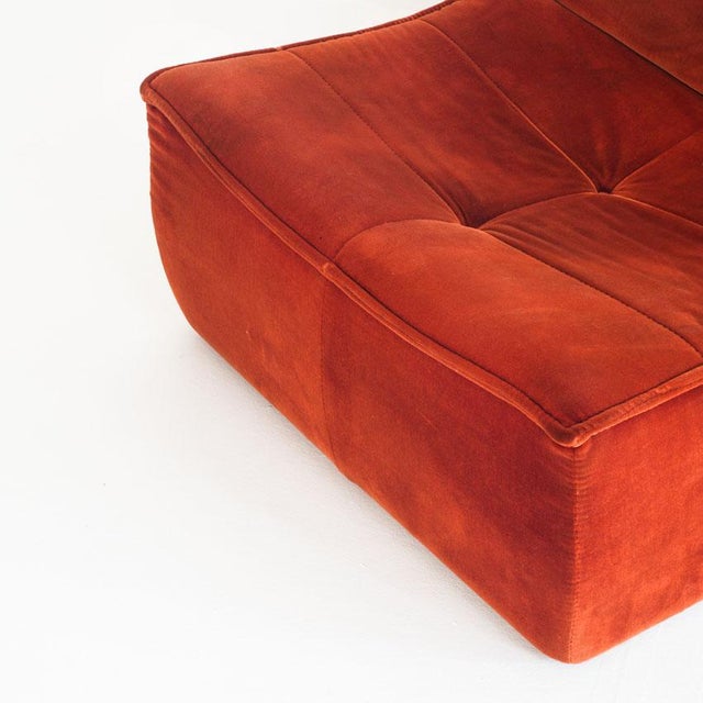 Vintage Velvet Lounge Chair from Ligne Roset, France, 1980s For Sale - Image 6 of 13