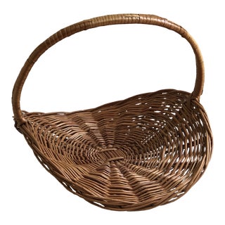 Large European Flower Gathering Basket For Sale