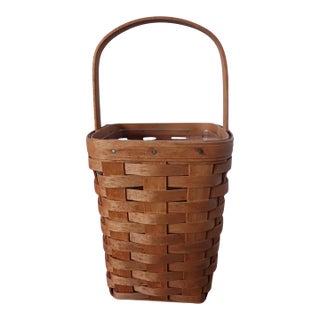 Longaberger Pin Basket, Woven Maple Wood With Logo, Euc, 1991, Includes Liner For Sale
