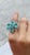 Not Yet Made - Made To Order Statement 5 Ct Emerald Flower Ring With Halo Diamonds Ring Size 7 For Sale - Image 5 of 9