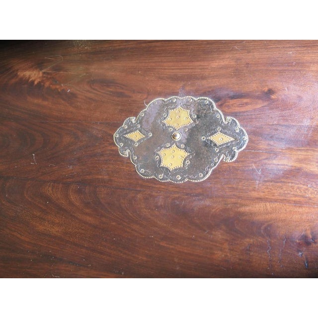 Anglo-Indian Raj Table and Chairs with Metal Decor, 1920s, Set of 11 For Sale - Image 4 of 11
