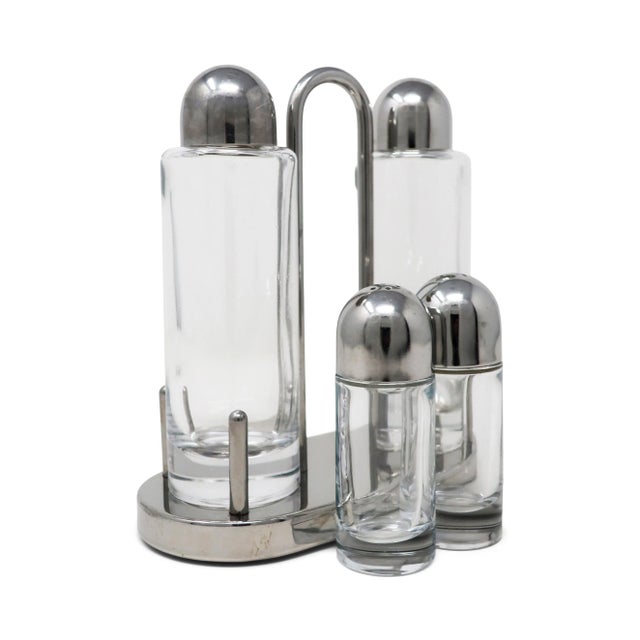 Stainless Steel and Glass Cruet Set by Ettore Sottsass for Alessi Chairish