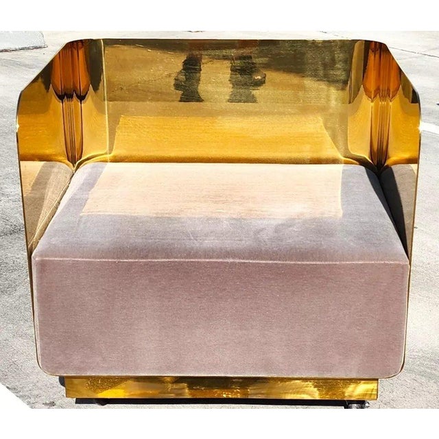 Andrew Martin Polished Metal Occasional Chair For Sale - Image 9 of 9